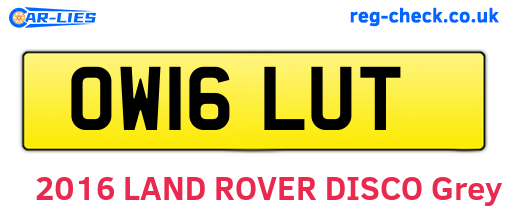 OW16LUT are the vehicle registration plates.