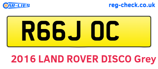 R66JOC are the vehicle registration plates.