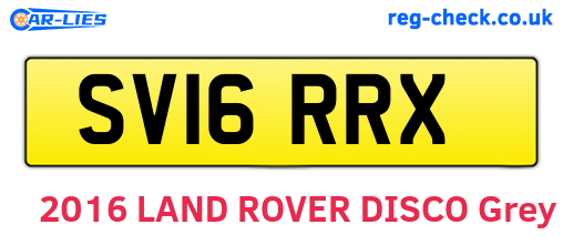 SV16RRX are the vehicle registration plates.