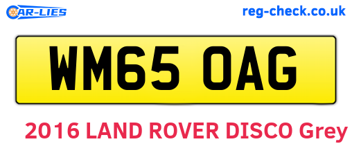 WM65OAG are the vehicle registration plates.