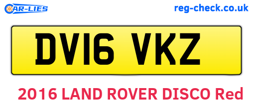 DV16VKZ are the vehicle registration plates.