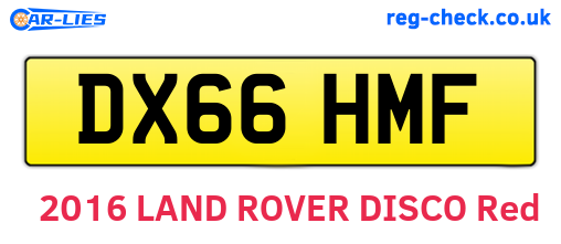 DX66HMF are the vehicle registration plates.