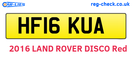 HF16KUA are the vehicle registration plates.