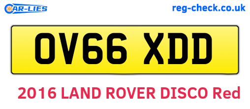 OV66XDD are the vehicle registration plates.