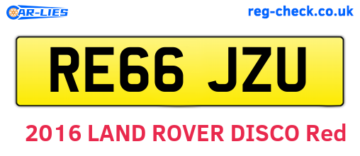 RE66JZU are the vehicle registration plates.