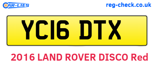 YC16DTX are the vehicle registration plates.