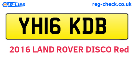 YH16KDB are the vehicle registration plates.