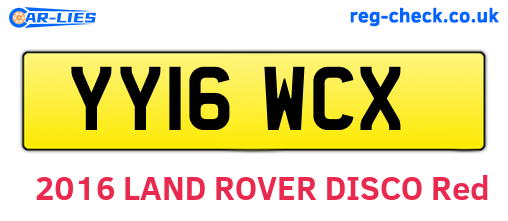 YY16WCX are the vehicle registration plates.
