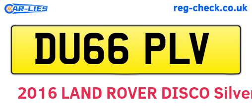 DU66PLV are the vehicle registration plates.