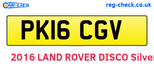 PK16CGV are the vehicle registration plates.