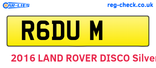 R6DUM are the vehicle registration plates.