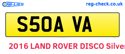 S50AVA are the vehicle registration plates.