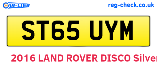 ST65UYM are the vehicle registration plates.