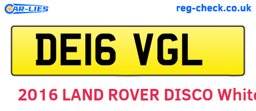 DE16VGL are the vehicle registration plates.