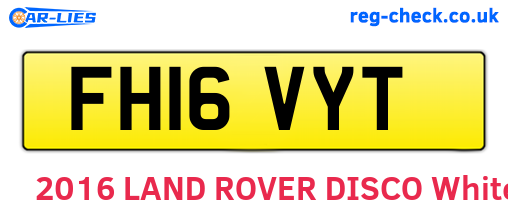 FH16VYT are the vehicle registration plates.