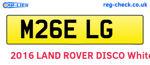 M26ELG are the vehicle registration plates.