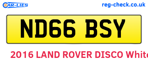 ND66BSY are the vehicle registration plates.