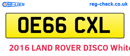 OE66CXL are the vehicle registration plates.