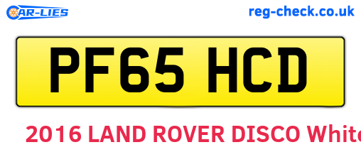 PF65HCD are the vehicle registration plates.