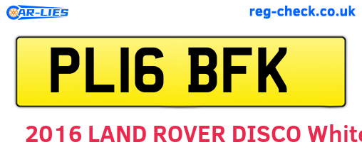 PL16BFK are the vehicle registration plates.