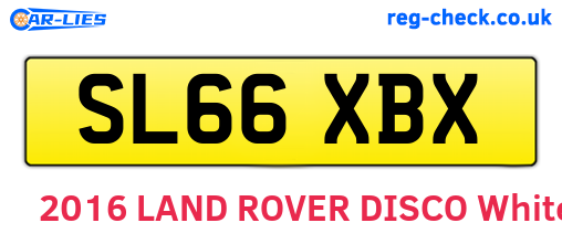 SL66XBX are the vehicle registration plates.
