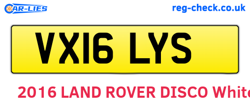 VX16LYS are the vehicle registration plates.