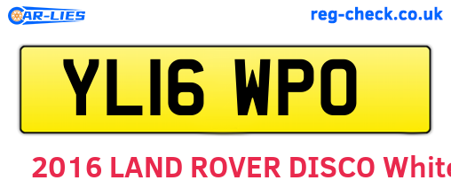 YL16WPO are the vehicle registration plates.