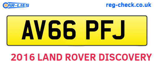AV66PFJ are the vehicle registration plates.