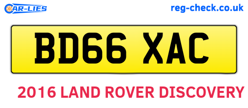 BD66XAC are the vehicle registration plates.