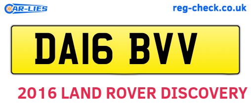 DA16BVV are the vehicle registration plates.