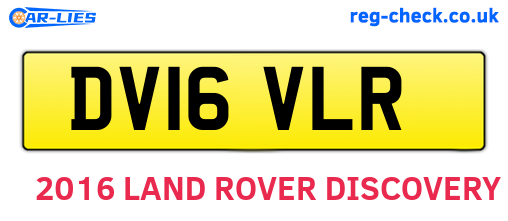 DV16VLR are the vehicle registration plates.