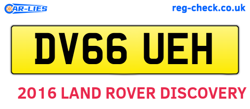 DV66UEH are the vehicle registration plates.
