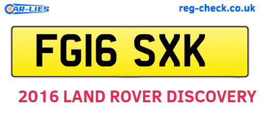 FG16SXK are the vehicle registration plates.