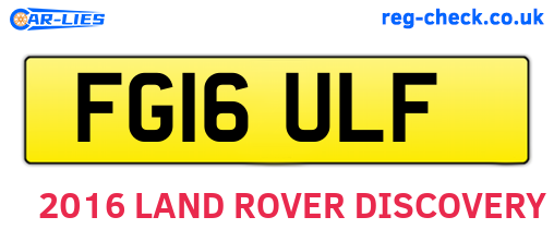 FG16ULF are the vehicle registration plates.