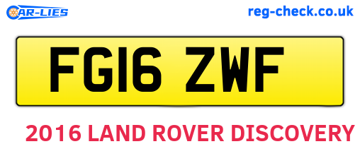 FG16ZWF are the vehicle registration plates.