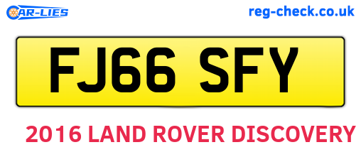 FJ66SFY are the vehicle registration plates.