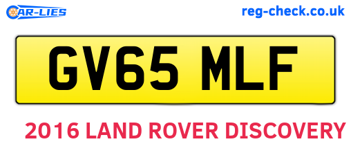 GV65MLF are the vehicle registration plates.