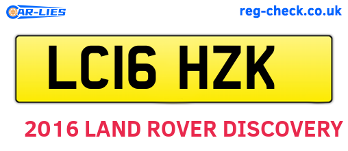 LC16HZK are the vehicle registration plates.