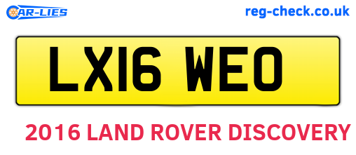 LX16WEO are the vehicle registration plates.