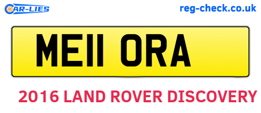 ME11ORA are the vehicle registration plates.