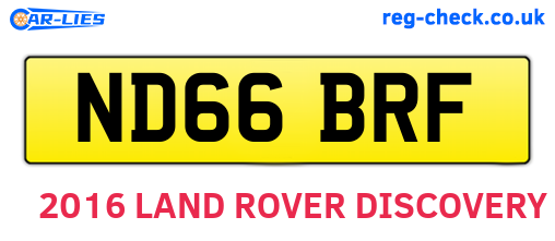 ND66BRF are the vehicle registration plates.