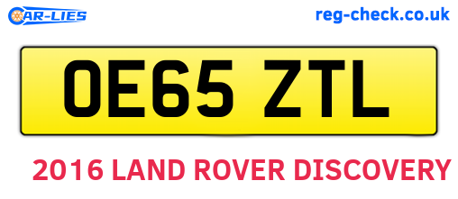 OE65ZTL are the vehicle registration plates.