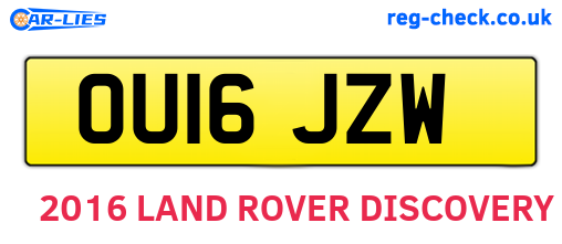 OU16JZW are the vehicle registration plates.
