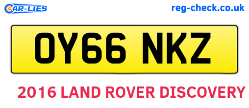 OY66NKZ are the vehicle registration plates.