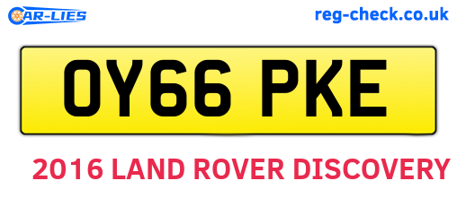 OY66PKE are the vehicle registration plates.