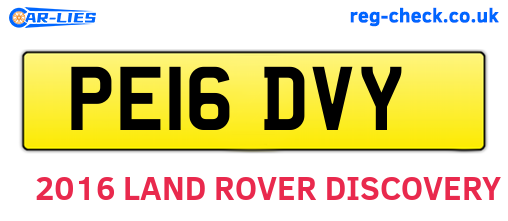 PE16DVY are the vehicle registration plates.