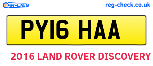 PY16HAA are the vehicle registration plates.