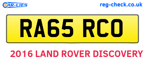 RA65RCO are the vehicle registration plates.