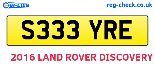 S333YRE are the vehicle registration plates.