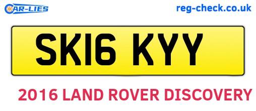 SK16KYY are the vehicle registration plates.